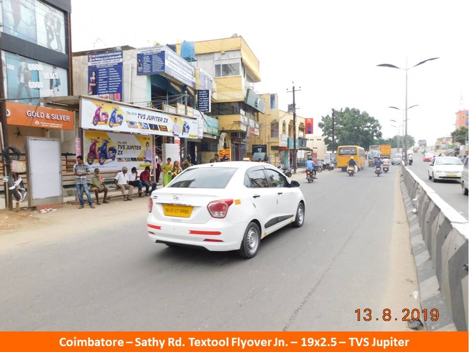 Best OOH Ad Agency in Coimbatore, Bus Shelter Advertising Company at Sathy Road Textool Flyover Jn in Coimbatore